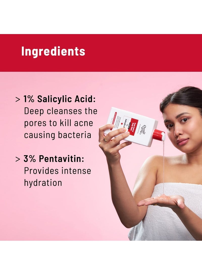 Chemist at Play غسول الجسم للتحكم في حب الشباب مع السيراميدات | 3% بنتافيتين + 1% حمض الساليسيليك | لحب الشباب في الظهر (باكني)، ملمس غير متساوي، ملمس جلد ناعم | 236 مل - Image 4